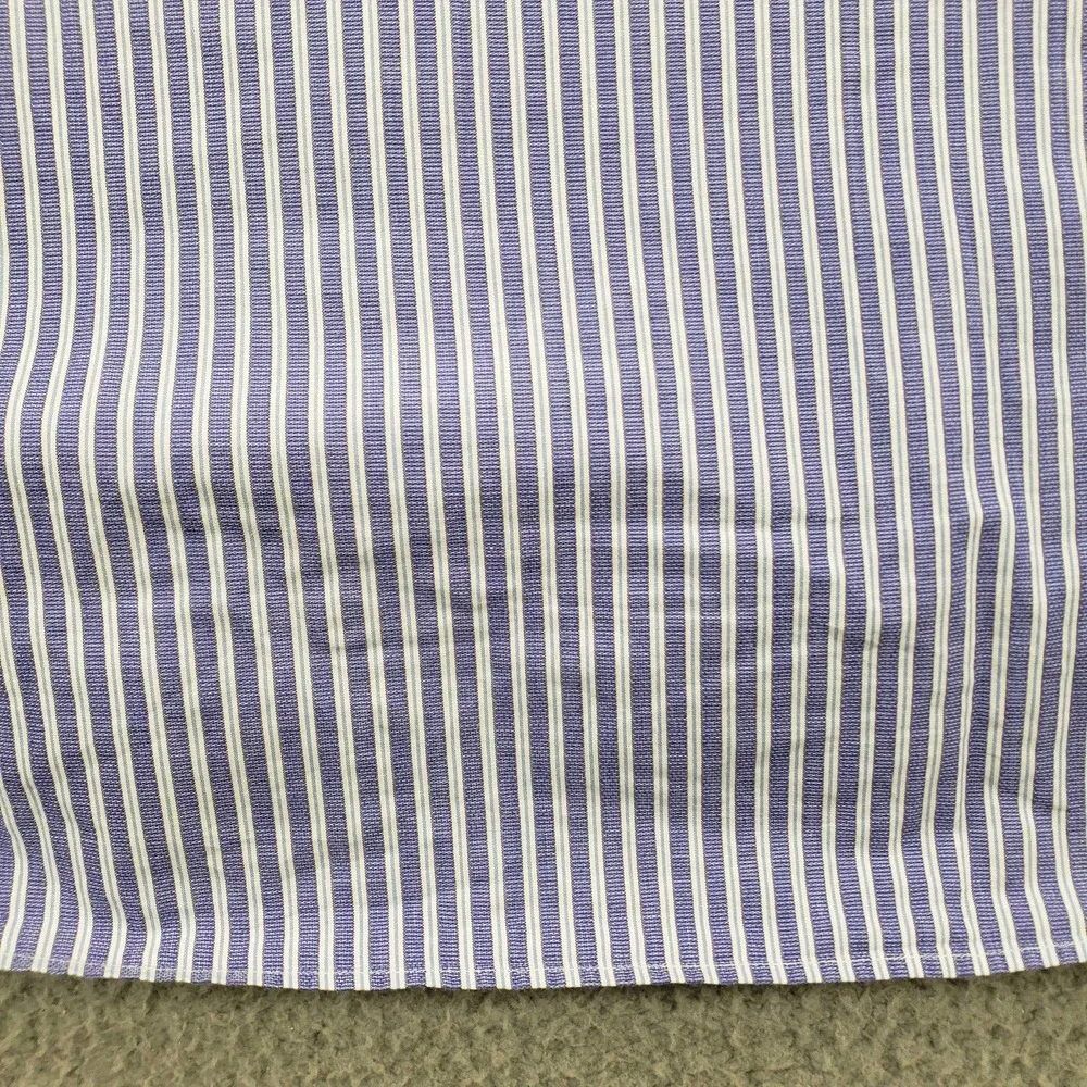 Banana Republic Shirt Mens XL 17-17‎ 1/2 Purple Striped Button Up Long Sleeve